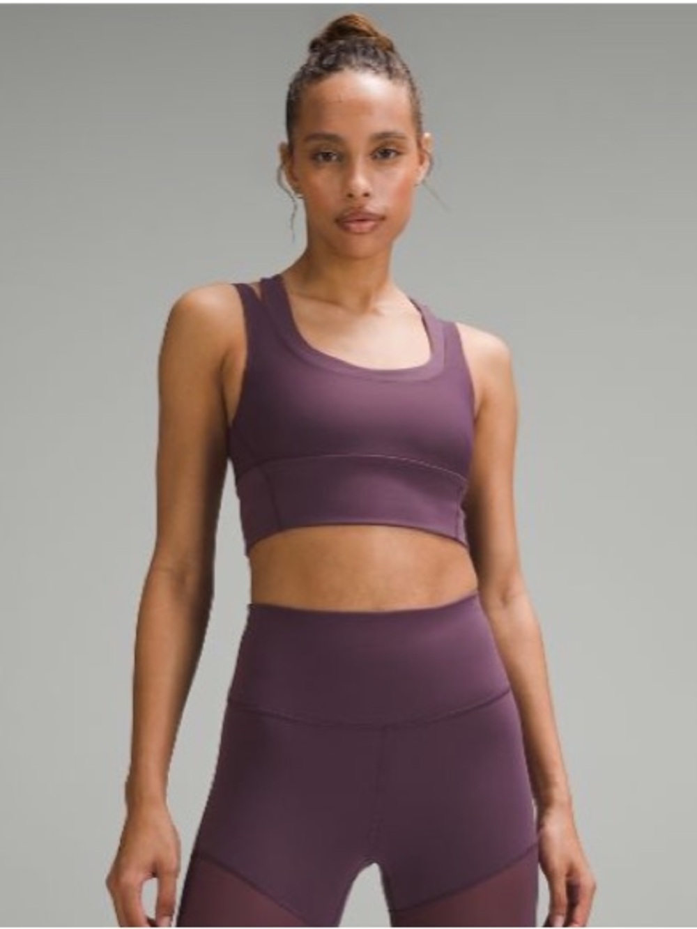Wunder Train Mesh Racerback Sports Bra & Wunder Train 6” Shorts  - Grape Thistle